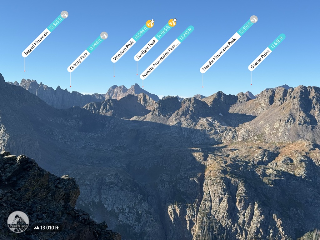 View of the Chicago Basin Peaks