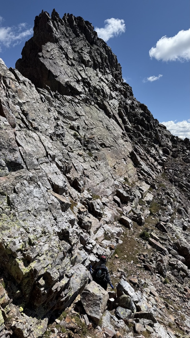 On the ledges towards Trinity Peak