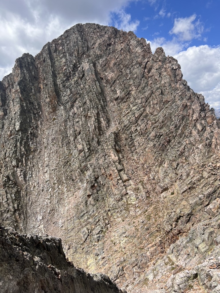 Close look of the gulley that leads to East Trinity Peak
