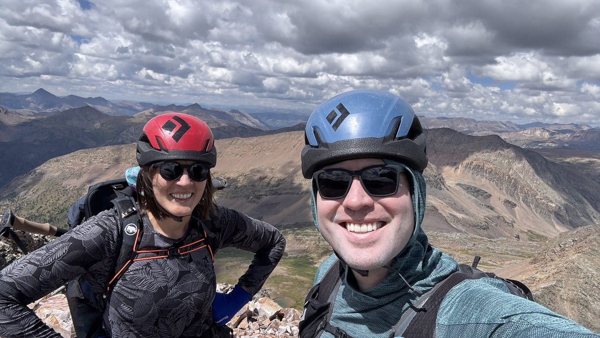 Maya and Randall at the top of East Trinity Peak