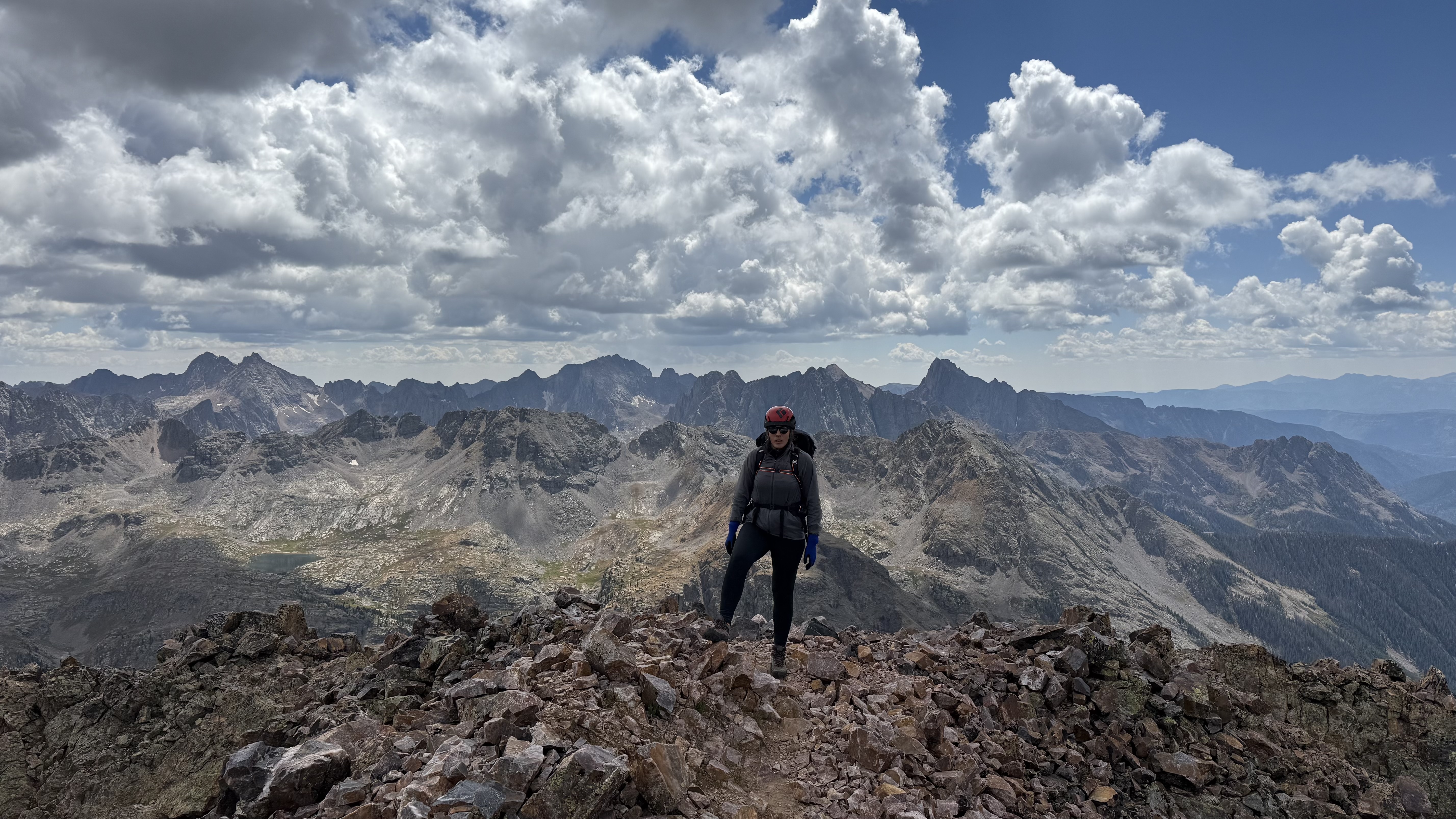 Maya at the summit of Vestal Peak