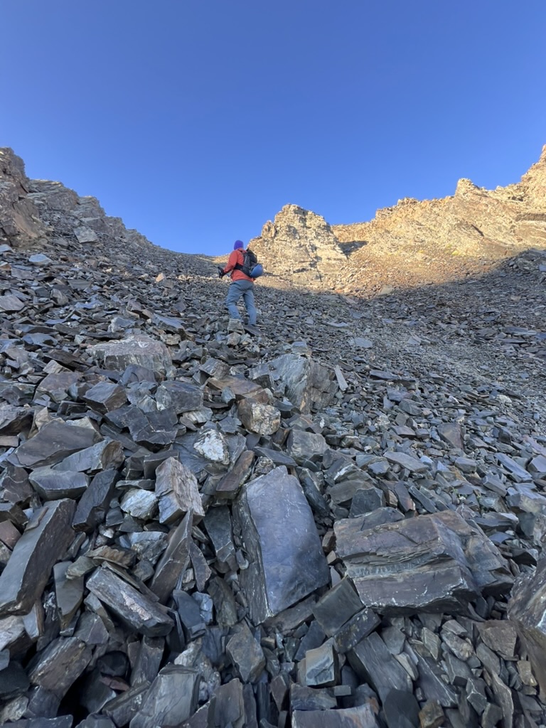 Randall looking up to Trinity Ridge